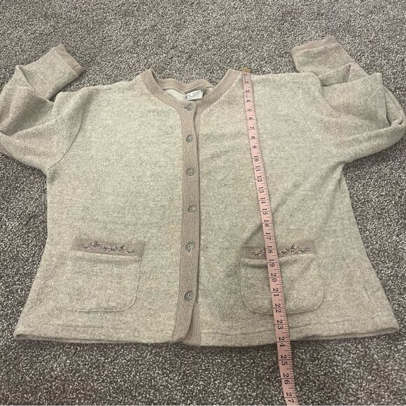 Vintage Northern Reflections Fleece Button Front Embroidered Pocket Sweater Larg - Picture 11 of 11